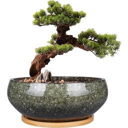 EPFamily Ceramiczna doniczka bonsai, glazurowana płytka doniczka