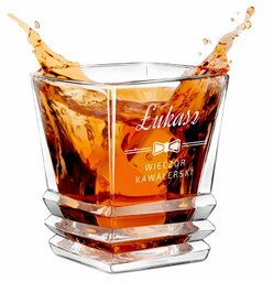 Szklanka do whisky geometric z grawerem dla kawalera