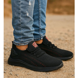 Wsuwane czarne sneakersy męskie