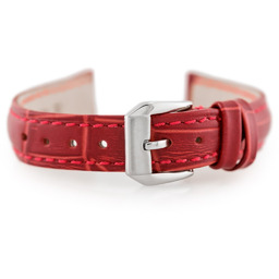 Pasek skórzany do zegarka W64 - czerwony -