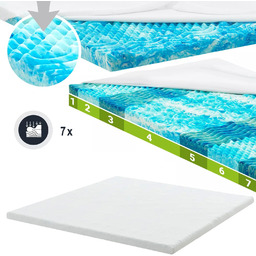 MATERAC NAWIERZCHNIOWY 160x200 7CM ORTOPEDYCZNY TOPPER 7STREF MEMORY