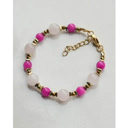 Pakamera Bransoletka z kwarcu różowego i jadeitu