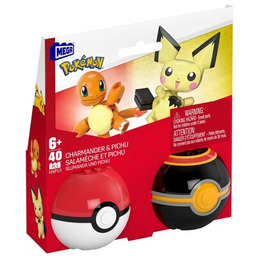 MEGA Klocki plastikowe Pokémon Charmander i Pikachu HXP13