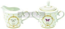 KOMPLET - PORCELANOWA CUKIERNICA I MLECZNIK - ELEGANCE