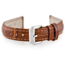 Pasek skórzany do zegarka W64 - brązowy -