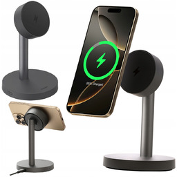 Aukey Ładowarka bezprzewodowa magnetyczna QI2.2 25W stojak