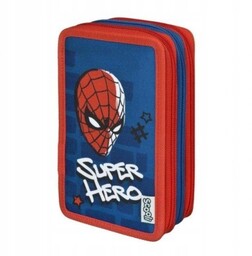 Potrójny piórnik z wyposażeniem, spider-man