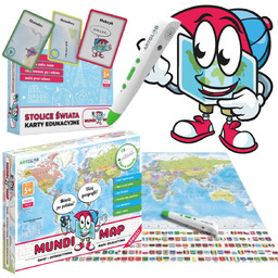 Zestaw MundiMap Mapa Interaktywna + Karty Edukacyjne Stolice