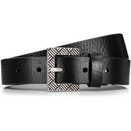 Damski pasek skórzany z klamrą w geometryczny wzór