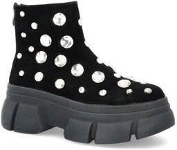 Botki na platformie z kryształkami - SCAVIOLA S-84