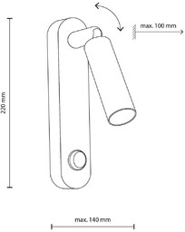 Kinkiet Enzo Long TK Lighting, czarny, salon /