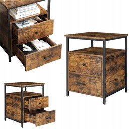 Szafka nocna stolik boczny z 2 szufladami Loft