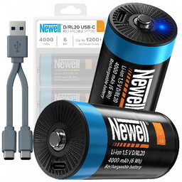 Newell D/R20 USB-C - 2x akumulator/bateria D/R20 (R20),