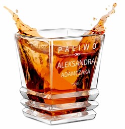Szklanka do whisky geometric z grawerem dla konesera