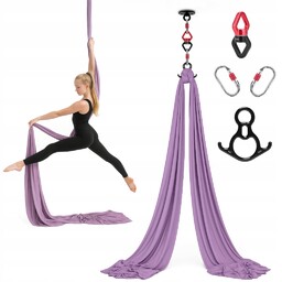 Szarfa akrobatyczna aerial silk 7 m Fioletowa