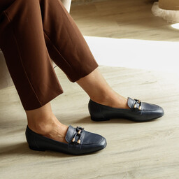 Hiszpańskie mokasyny ze skóry - PITILLOS 11140 GRANATOWE