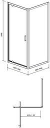 CERSANIT S601-132 Set B618 Kabina Arteco Kwadrat 90x90x190