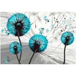 100 70cm Obraz płótno Dmuchawce turkusach płótno rama