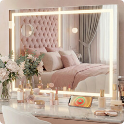 Lustro do makijażu białe make-up 80x60cm LED barwa