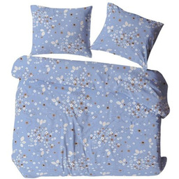 Pościel z kory 140x200 niebieska biała kwiatki