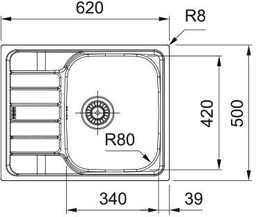 FRANKE 101.0712.223 SKN 611-62/50 Zlewozmywak wbudowywany stalowy Spark