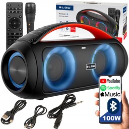 Mocny Głośnik Bluetooth Przenośny Boombox Mikrofon Pilot Usb