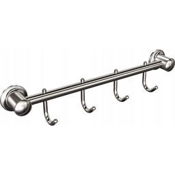 Wieszak naścienny 4-hakowy Chrom na kołki