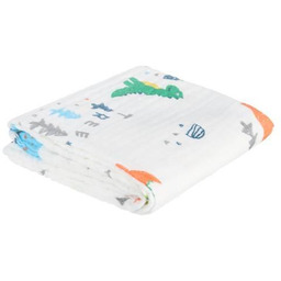 Akuku Kocyk otulacz ręcznik muślinowy 3w1 Dinozaury, 110