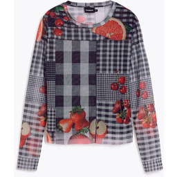 Desigual Koszulka z tiulu vichy w owoce