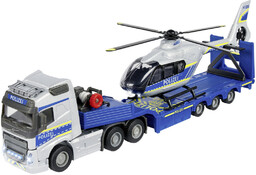 MAJORETTE GRAND SERIES VOLVO TRUCK + HELIKOPTER POLICYJNY