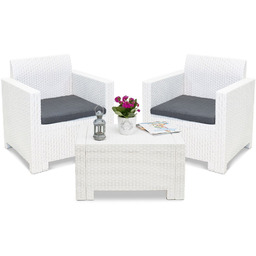 Zestaw technorattanowy Nebraska Terrace 2 biały Bica