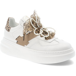 Chebello Białe Sneakersy Eleganckie Obuwie Damskie Z Wyrazistym