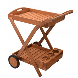 Barek Ogrodowy Drewniany Mobilny Wózek Serwisowy