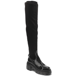 Czarne Muszkieterki Maciejka Modne Buty Damskie