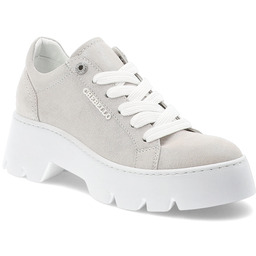 Chebello Srebrne Półbuty Modne Obuwie Damskie