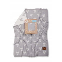 Pink No More Koc tkany/ Knitted Blanket Hearts