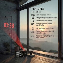 GREENBLUE RADIOBUDZIK CYFROWY LED Z PROJEKTOREM GREENBLUE,RADIO FM,