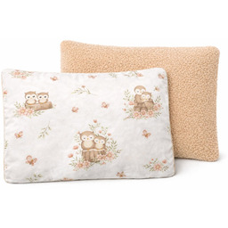 Poduszka 30x40 z pluszu Teddy+bawełna sówki