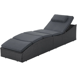 LEŻAK OGRODOWY LEŻANKA Z MATERACEM REGULOWANY SKŁADANY BASENOWY