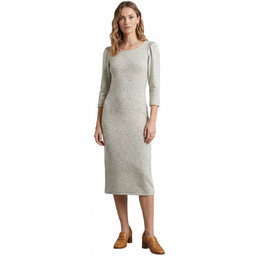 NOPPIES PROSTA SUKIENKA Z RĘKAWEM 3/4 MELANŻ XS