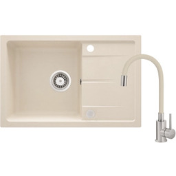 Deante ZRD5113 Beżowy + bateria BOC5720 Beżowy Zlewozmywak