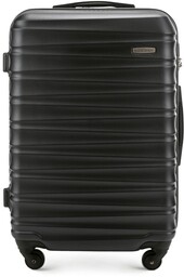 Średnia walizka z ABS-u z żebrowaniem czarna