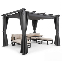 Aluminiowa pergola ogrodowa 3x4m Zadaszenie tarasu Szary
