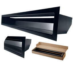 Kratka kominkowa wentylacyjna Luft 700x90mm czarna metalowa prosta
