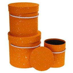 Pudełko Flower Box 3szt pomarańczowy ROZETTE