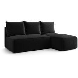 Edinos Czarna rozkładana sofa narożna z funkcją spania