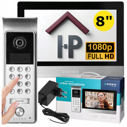 Wideodomofon Domofon Full Hd 8" Z Szyfratorem