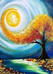 Haft Diamentowy Magiczne Drzewo - Schyłek Lata 40x50