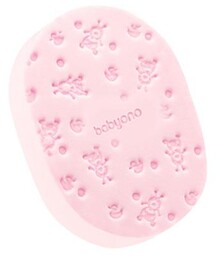 Babyono Gąbka kąpielowa dla dzieci i niemowląt różowa,