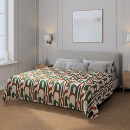 Pled narzuta 220x260cm, zielono-czerwony, 220 x 260 cm,